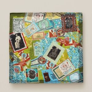 SALE! Eton Stamps Pocket Square. Rare! NWT. Silk/Cotton. Excellent Condition.